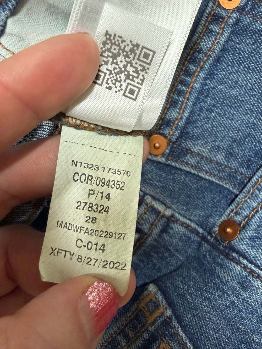 NWT Madewell Perfect Vintage Jean Womens 28 High Rise Straight Alstyne Raw Hem - Picture 6 of 13